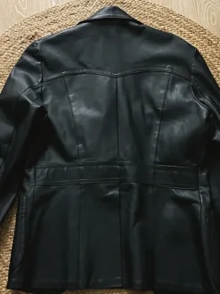 black leather jacket