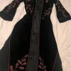 Black velvet robe