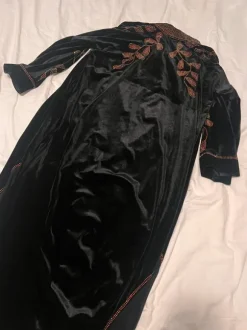 Black velvet robe