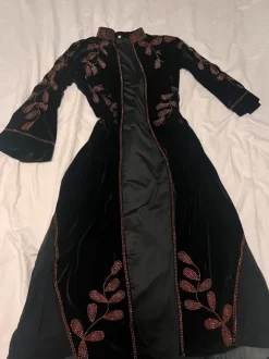 Black velvet robe