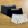 Bokserki męski Diesel S | 3 pack, białe, czarne, szare, z logo