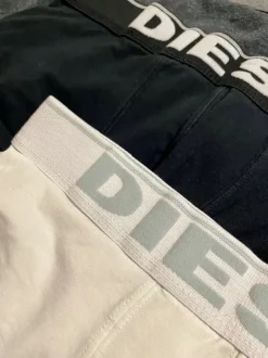 Bokserki męski Diesel S | 3 pack, białe, czarne, szare, z logo