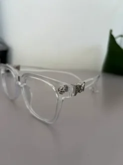 Clear and Silver tyyliset Chrome Hearts lasit