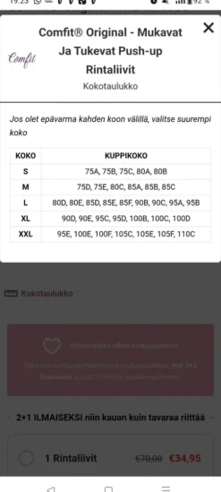 Comfitin liivit 2kpl.