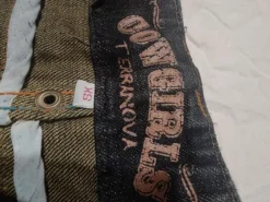 Cowgirl denim leather miniskirt