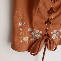 Gorset miękki haftowany w kwiaty M shein cowboy