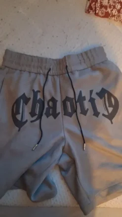 grey chaotid shorts