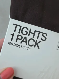 H&M tummanruskeat 100 den sukkahousut L uudet