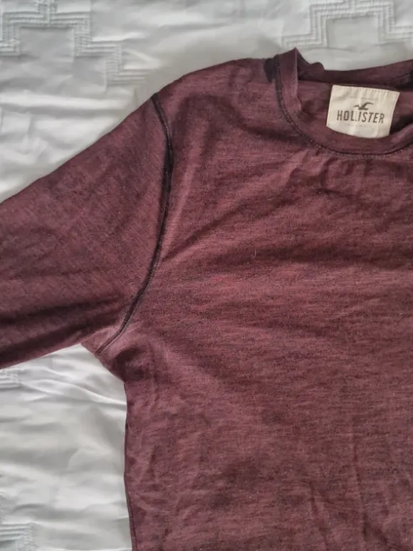 Hollister viininpunainen pitkähihainen