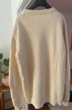 Kermanvaalea neulepaita miehet, koko XXL