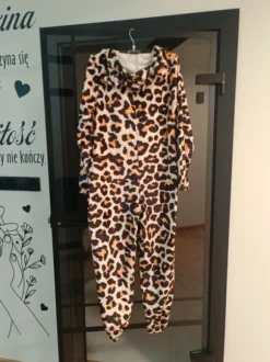 Kombinezon z kapturem polarowy, piżama z kapturem