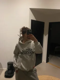 Light grey hoodie with print