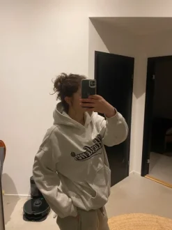 Light grey hoodie with print