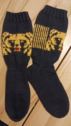 Miesten mustat karhuvillasukat