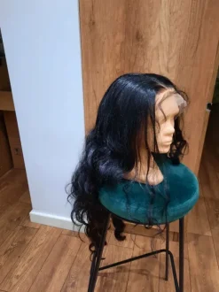 Nowa peruka na bal przebierańców czarne długie włosy roz. uniwersalny