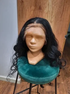 Nowa peruka na bal przebierańców czarne długie włosy roz. uniwersalny