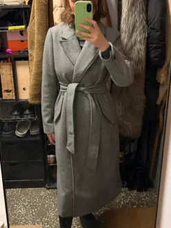 Płaszcz szary S Reserved wiązany