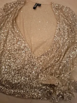 Pieces skjorta med paljetter, M