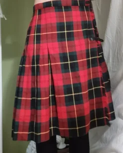 Plated midi skirt, Scottish checkered/ tartan pattern