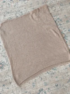 Ponczo peleryna szal beżowy wełniany z kaszmirem premium H&M trend edition