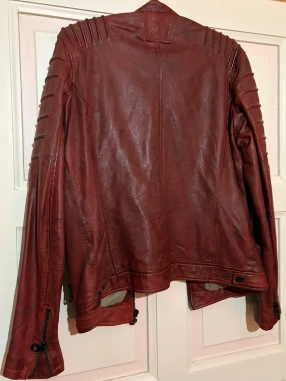 Red leather jacket vintage style but modern