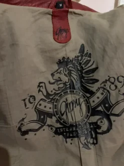 Red leather jacket vintage style but modern