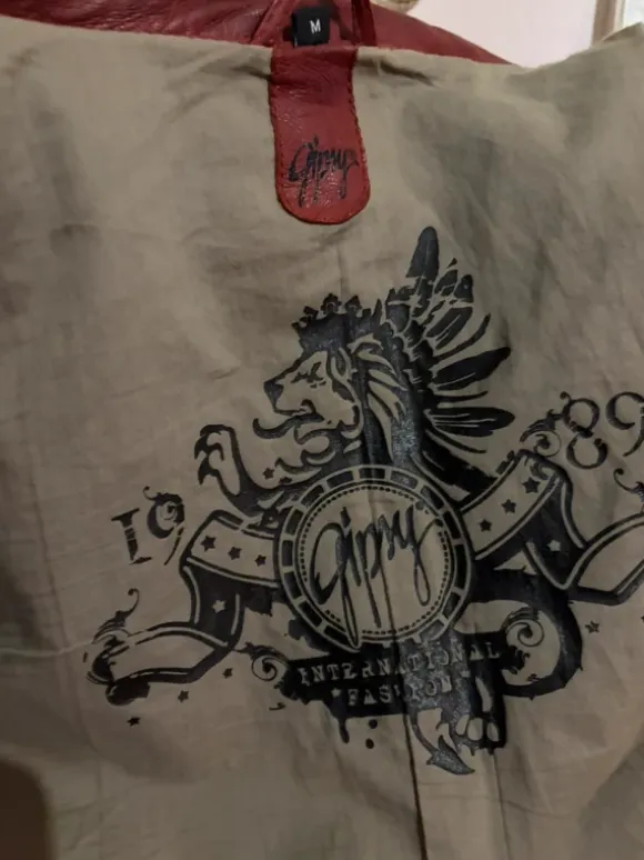 Red leather jacket vintage style but modern