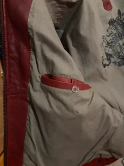 Red leather jacket vintage style but modern