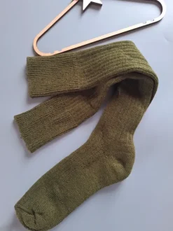 Skarpety 40-45 khaki podkolanówki wełniane długie