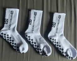 Skarpety Piłkarskie Antypoślizgowe Białe