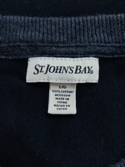 St John's Bay Black Crewneck Sweater L