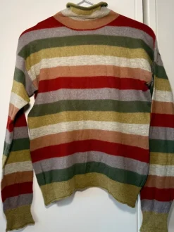 striped alpaca wool blend turtleneck sweater