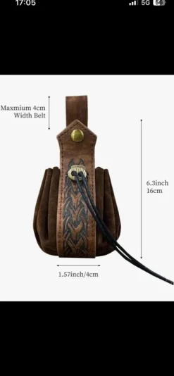 Torebka sakwa wikinga , średniowieczna Czarna