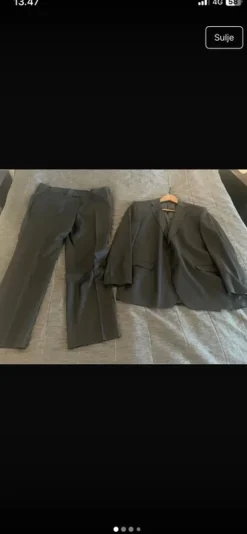 Tummanharmaa puku 56