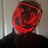 Uhyggelig maske med lys halloween fastelavn udklædning