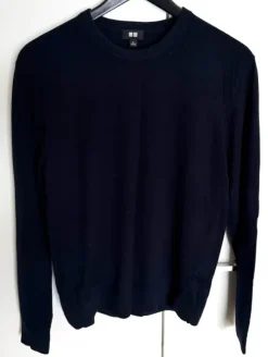 Uniqlo merinovillaneule – erittäin hieno merinovilla, laivastonsininen (S)