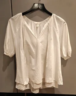 Valkoinen äitiys pusero puuvillaa, S