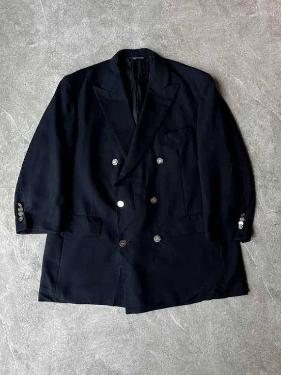 Vintage Double Breasted Wool Blazer Burberry’s