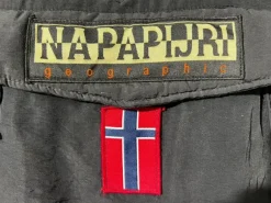 Vintage Napapijri Geographic Expedition Winter Jacket Black Hooded Anorak Y2K Size M