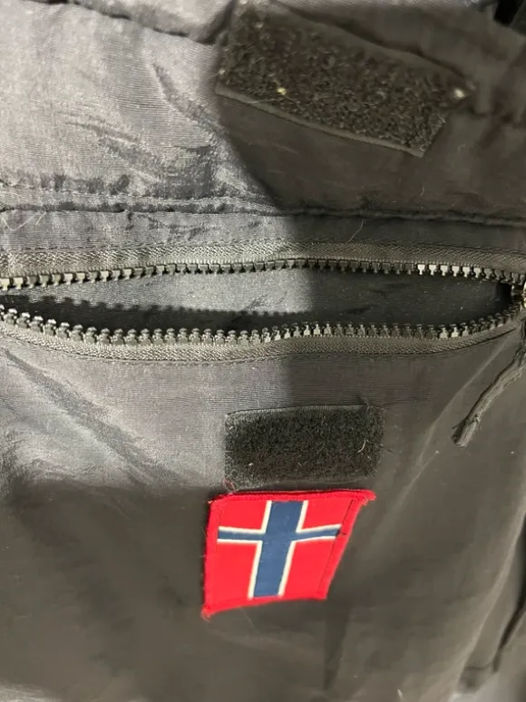 Vintage Napapijri Geographic Expedition Winter Jacket Black Hooded Anorak Y2K Size M