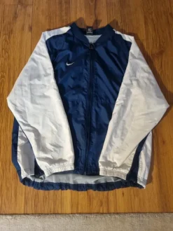 Vintage nike windbreaker size m blue and white