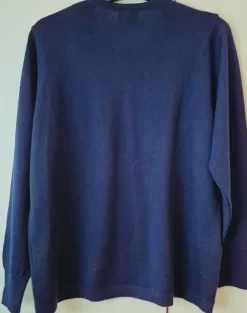 Vintage tummansininen ohut villapusero, koko S-M