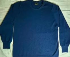 Vintage tummansininen ohut villapusero, koko S-M