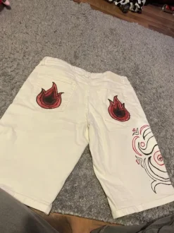 White alt baggy jorts